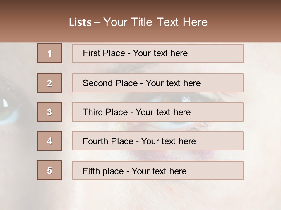 A Person With A Bruised Eye Has A Name Of Presentation PowerPoint Template