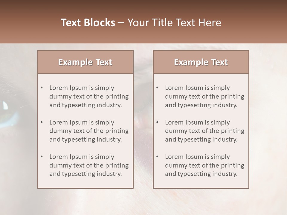 A Person With A Bruised Eye Has A Name Of Presentation PowerPoint Template