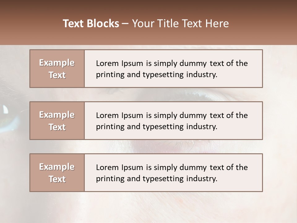 A Person With A Bruised Eye Has A Name Of Presentation PowerPoint Template