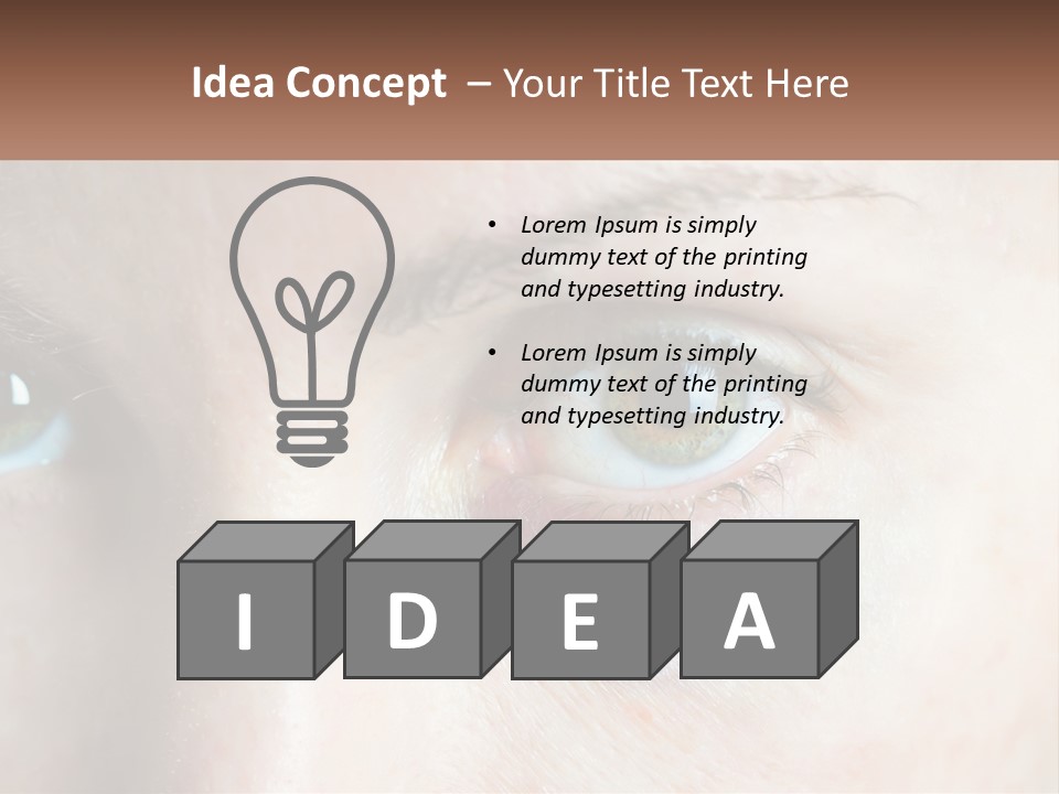 A Person With A Bruised Eye Has A Name Of Presentation PowerPoint Template