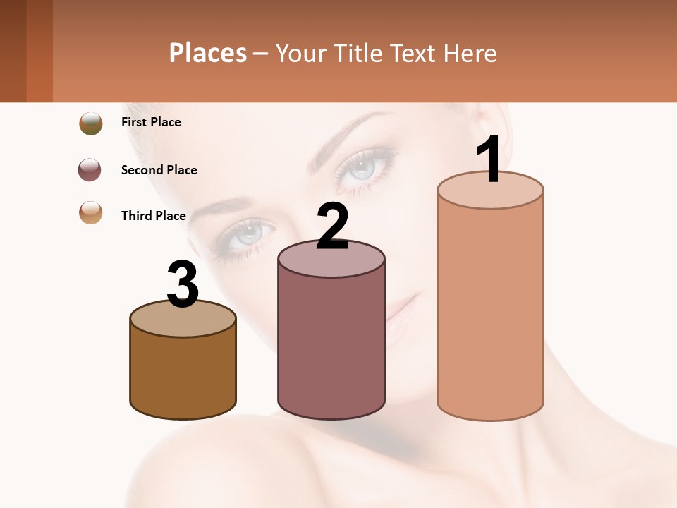 A Beautiful Woman With Blue Eyes Is Posing For The Camera PowerPoint Template