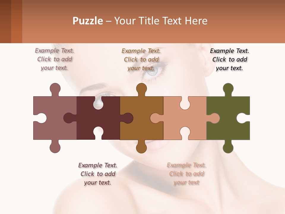 A Beautiful Woman With Blue Eyes Is Posing For The Camera PowerPoint Template