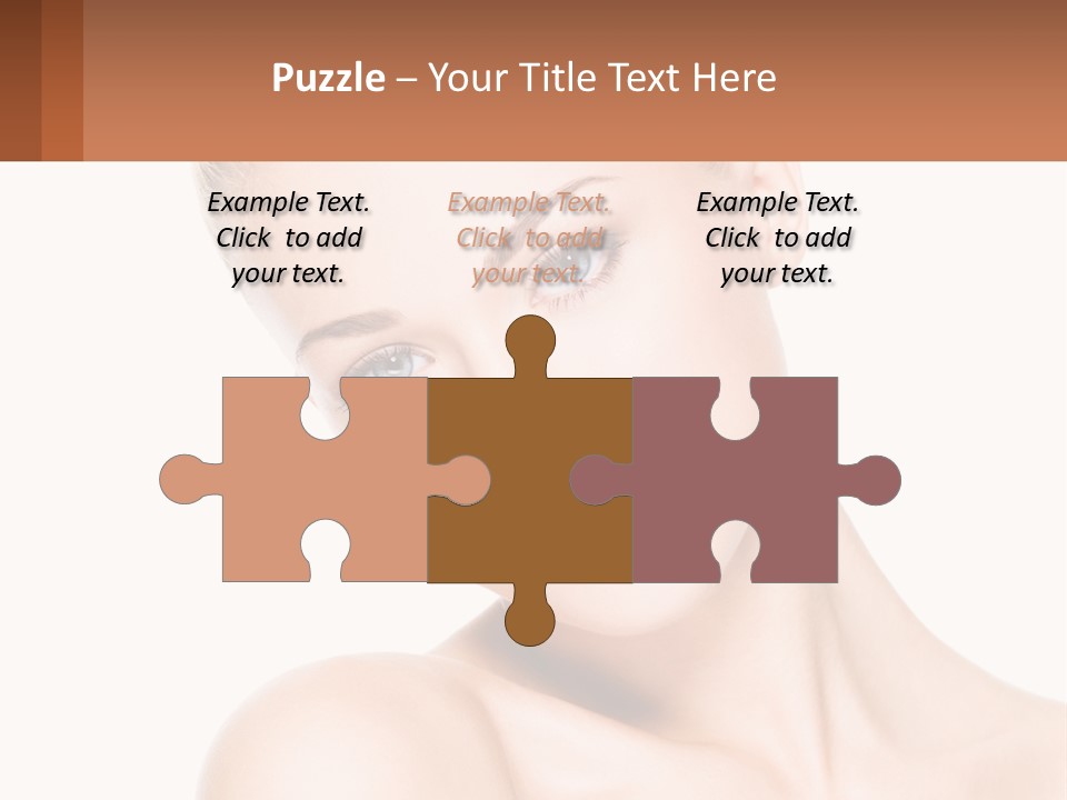 A Beautiful Woman With Blue Eyes Is Posing For The Camera PowerPoint Template