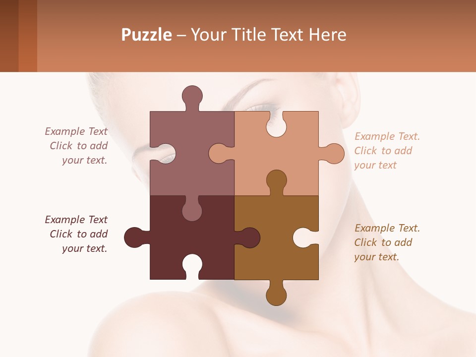 A Beautiful Woman With Blue Eyes Is Posing For The Camera PowerPoint Template