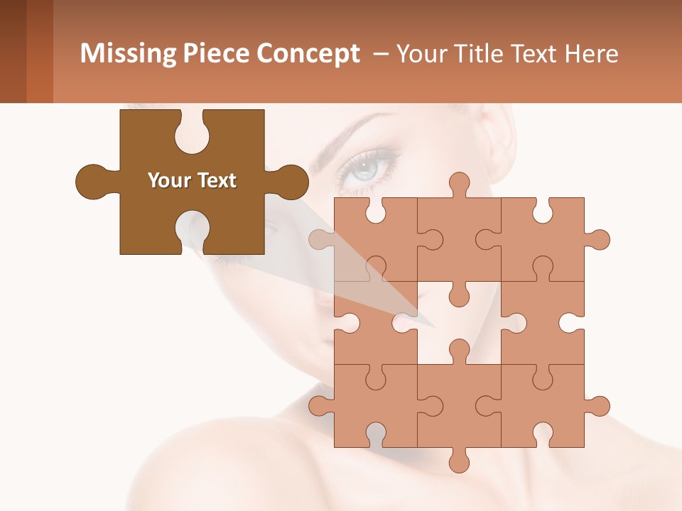 A Beautiful Woman With Blue Eyes Is Posing For The Camera PowerPoint Template