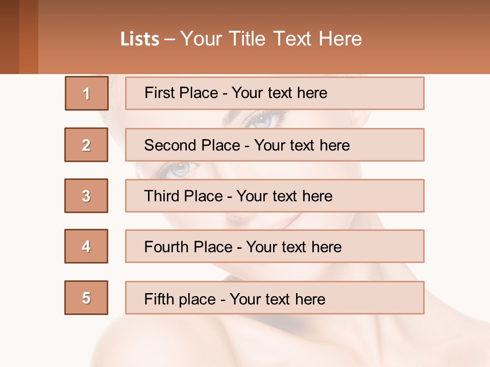 A Beautiful Woman With Blue Eyes Is Posing For The Camera PowerPoint Template