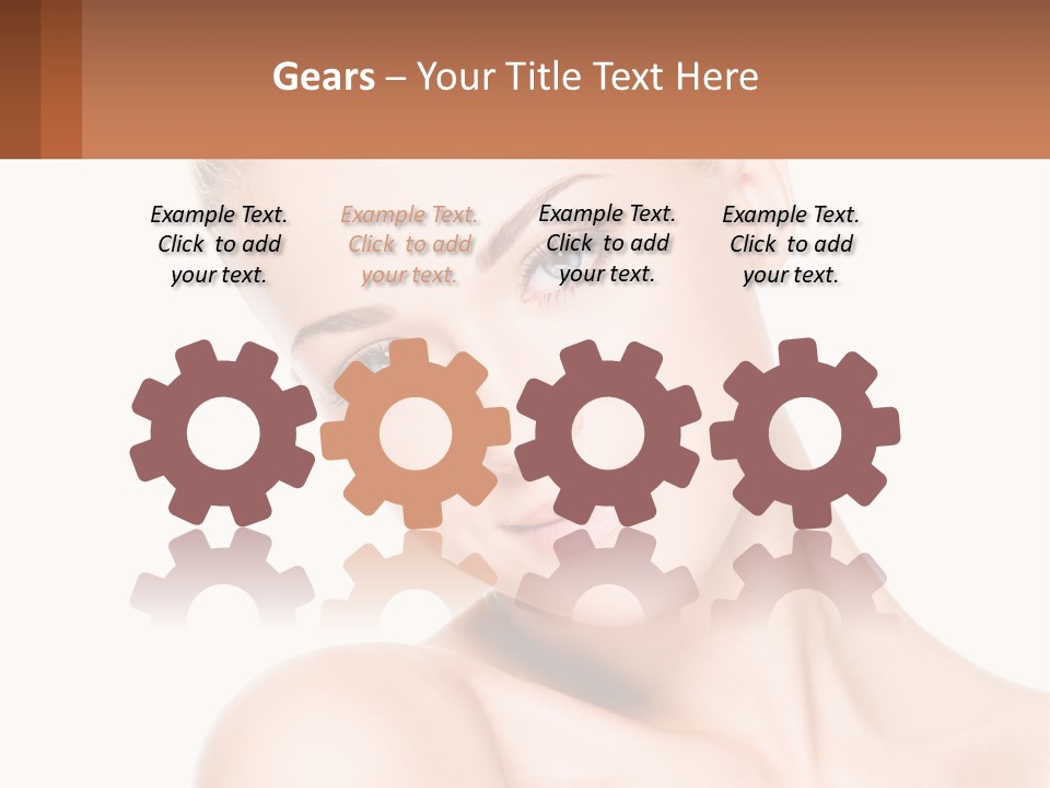 A Beautiful Woman With Blue Eyes Is Posing For The Camera PowerPoint Template