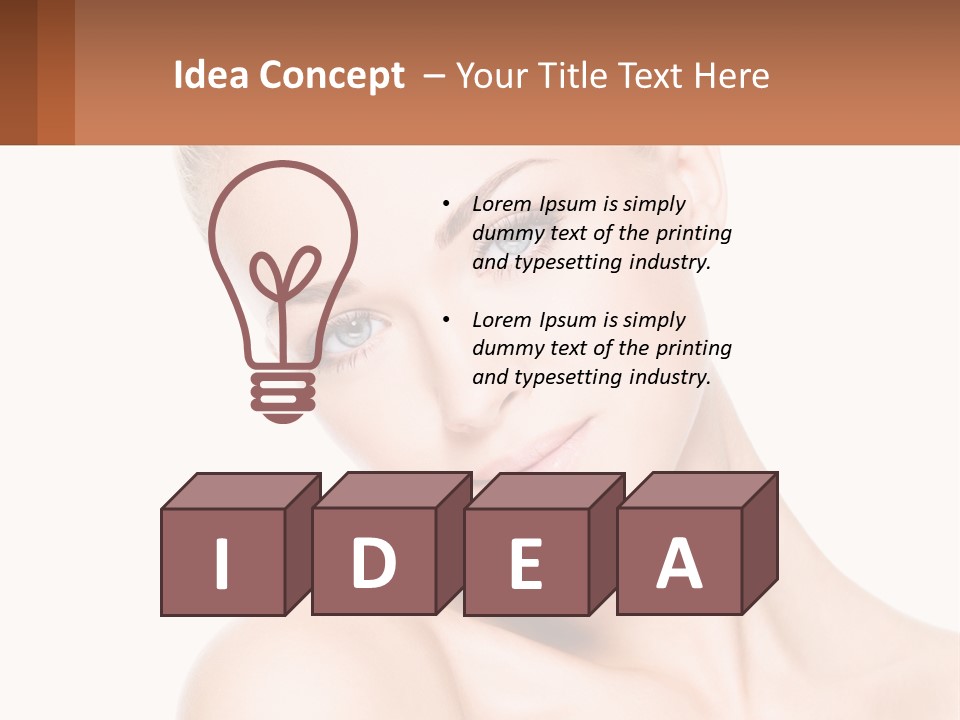 A Beautiful Woman With Blue Eyes Is Posing For The Camera PowerPoint Template