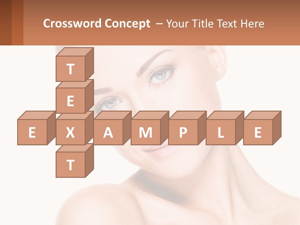 A Beautiful Woman With Blue Eyes Is Posing For The Camera PowerPoint Template