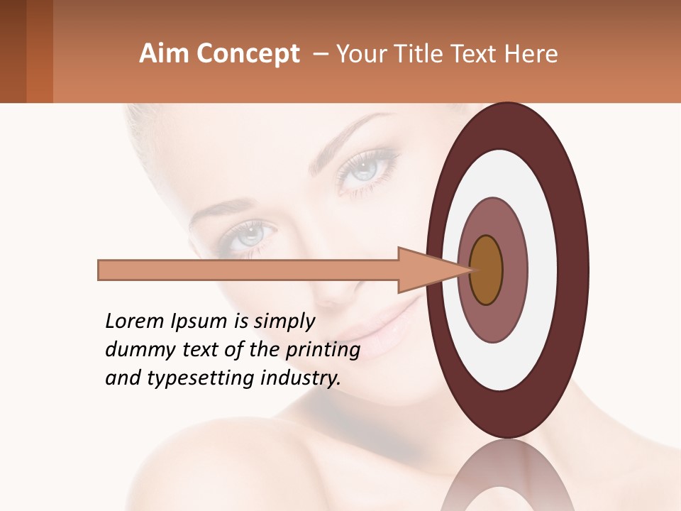 A Beautiful Woman With Blue Eyes Is Posing For The Camera PowerPoint Template