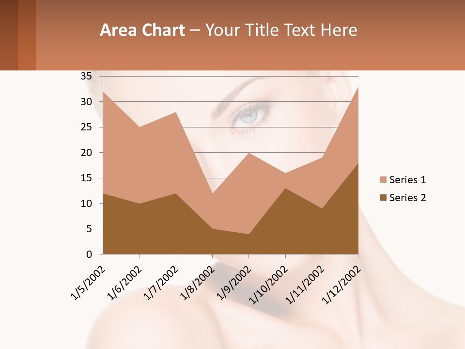 A Beautiful Woman With Blue Eyes Is Posing For The Camera PowerPoint Template