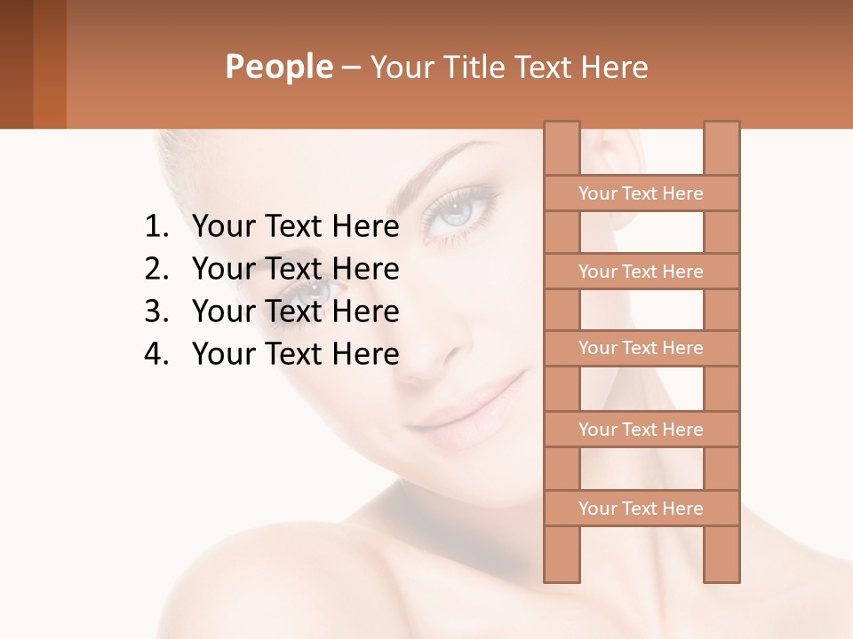 A Beautiful Woman With Blue Eyes Is Posing For The Camera PowerPoint Template