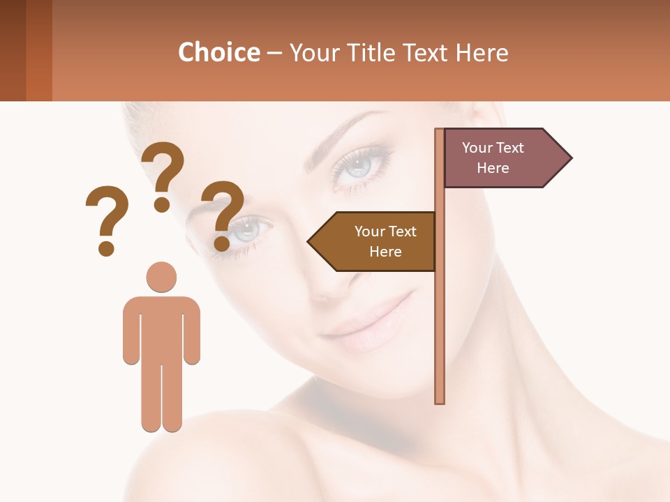 A Beautiful Woman With Blue Eyes Is Posing For The Camera PowerPoint Template
