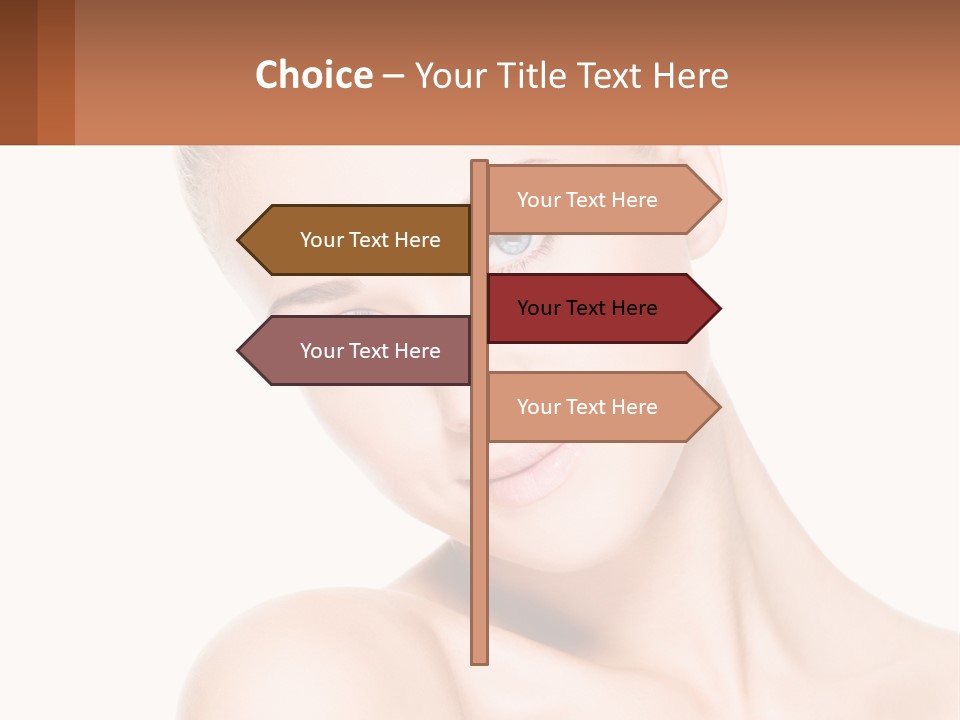 A Beautiful Woman With Blue Eyes Is Posing For The Camera PowerPoint Template