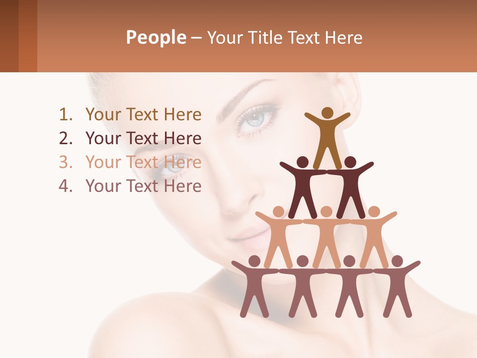 A Beautiful Woman With Blue Eyes Is Posing For The Camera PowerPoint Template