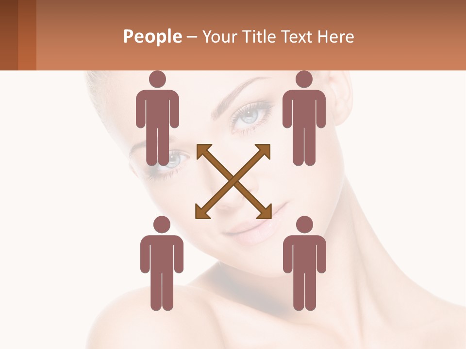 A Beautiful Woman With Blue Eyes Is Posing For The Camera PowerPoint Template