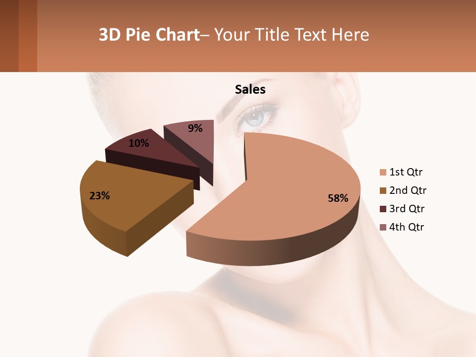 A Beautiful Woman With Blue Eyes Is Posing For The Camera PowerPoint Template