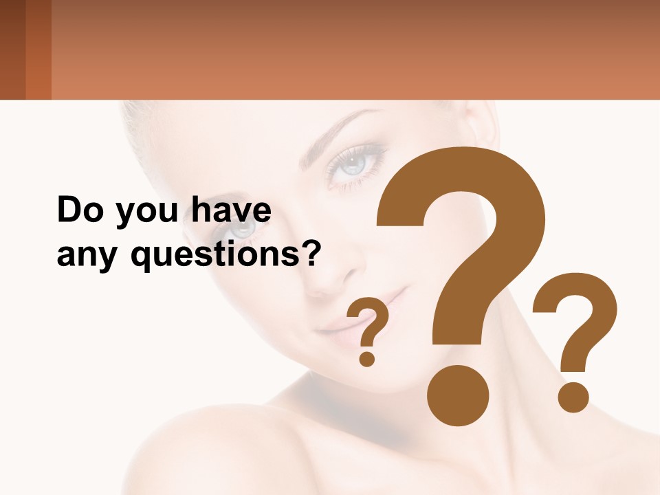 A Beautiful Woman With Blue Eyes Is Posing For The Camera PowerPoint Template