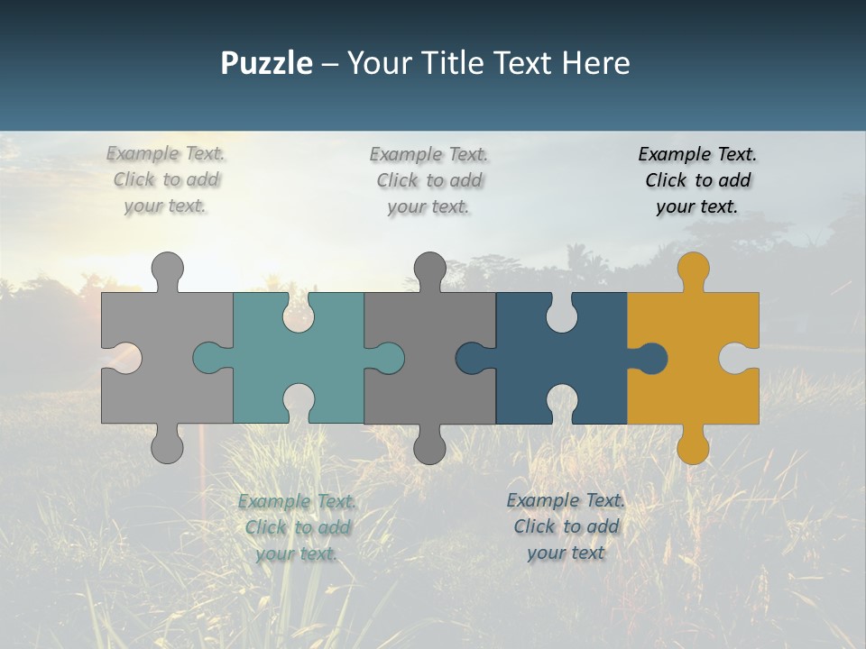 A Field Of Grass With The Sun Setting In The Background PowerPoint Template