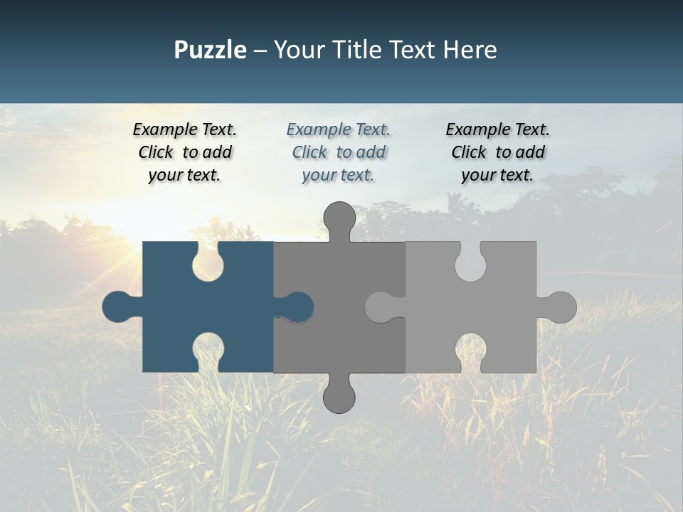 A Field Of Grass With The Sun Setting In The Background PowerPoint Template