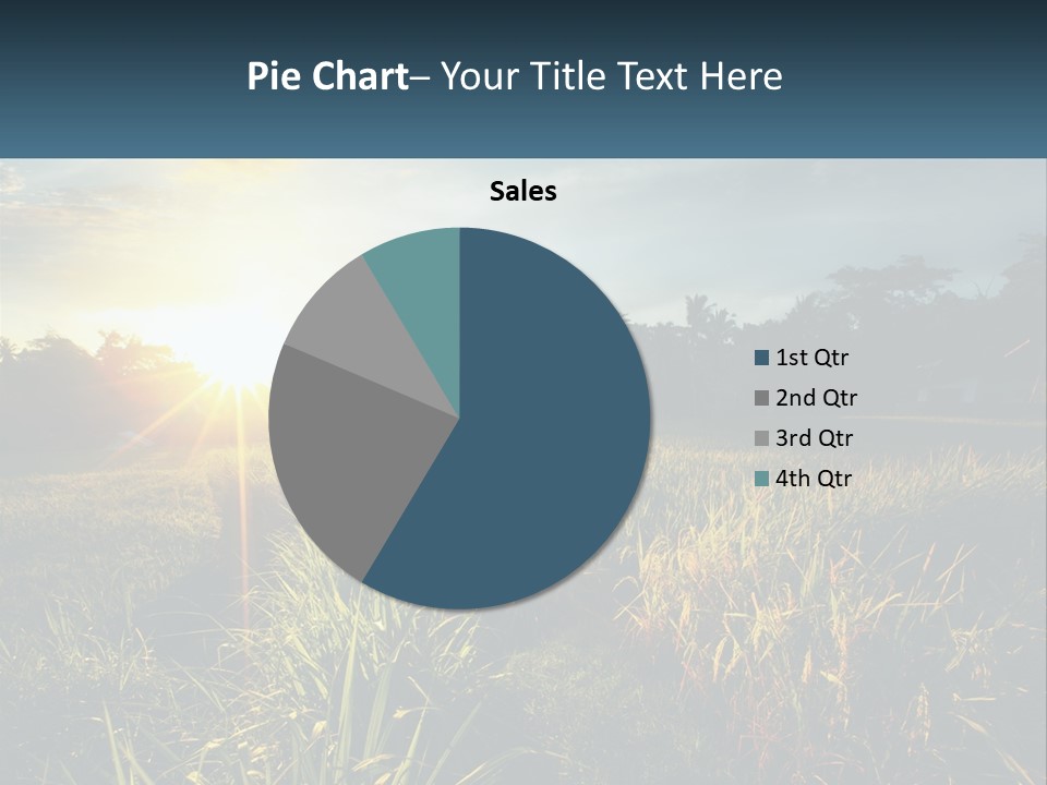 A Field Of Grass With The Sun Setting In The Background PowerPoint Template