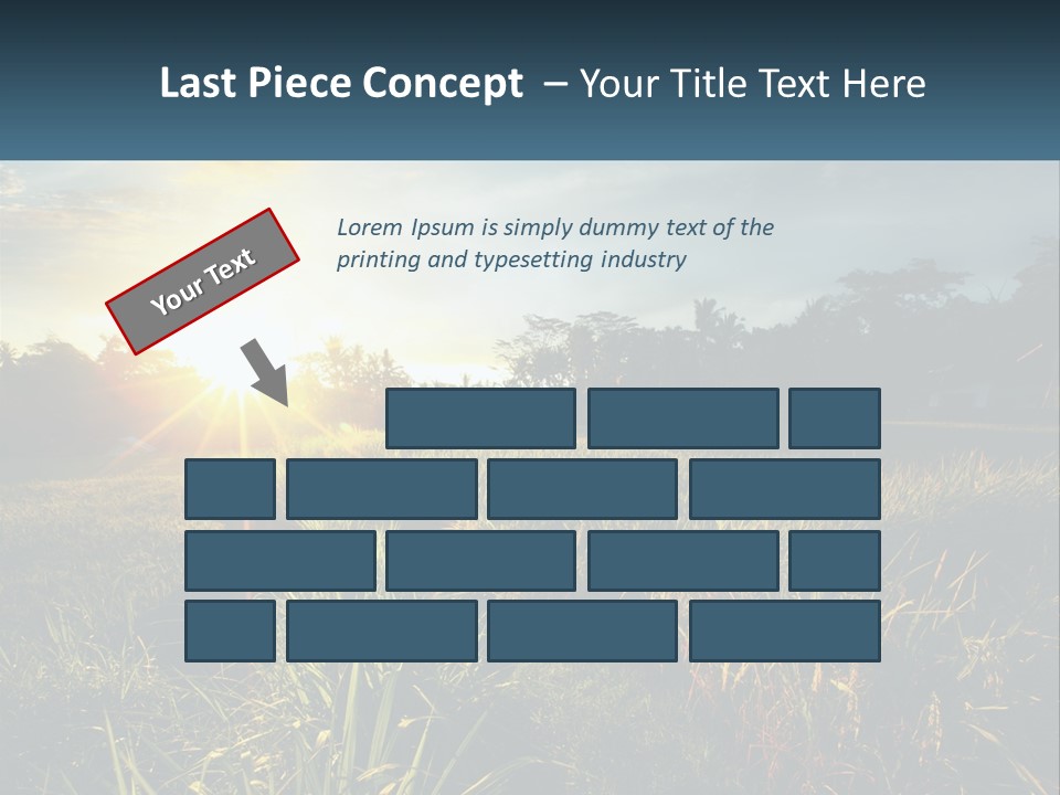 A Field Of Grass With The Sun Setting In The Background PowerPoint Template