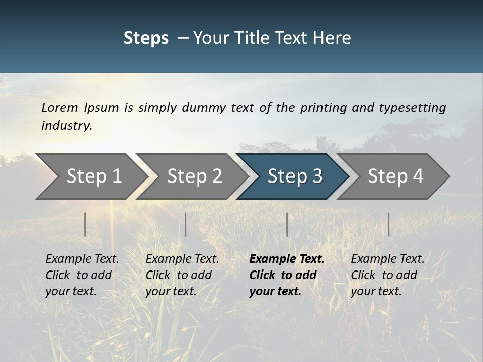 A Field Of Grass With The Sun Setting In The Background PowerPoint Template