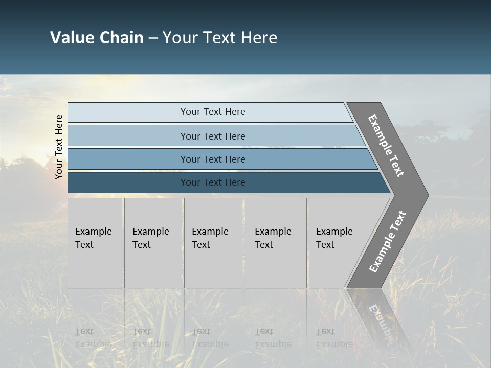 A Field Of Grass With The Sun Setting In The Background PowerPoint Template