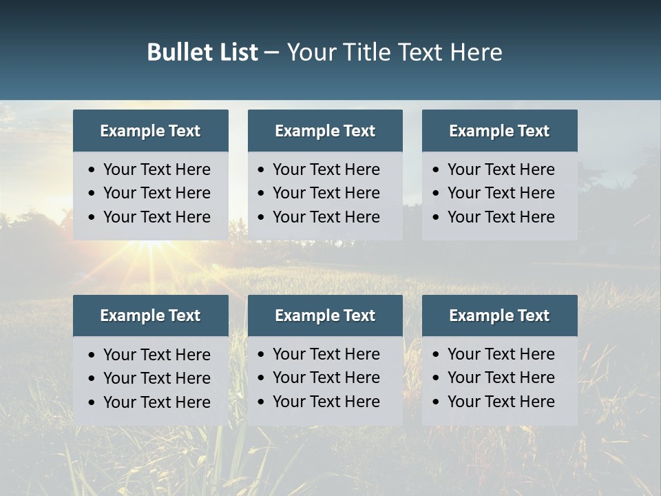 A Field Of Grass With The Sun Setting In The Background PowerPoint Template