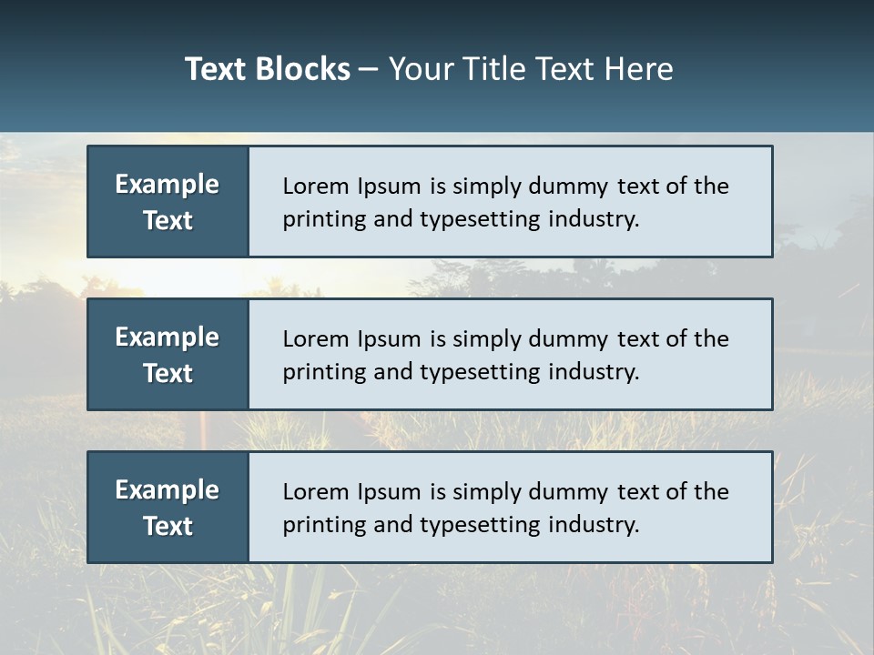 A Field Of Grass With The Sun Setting In The Background PowerPoint Template
