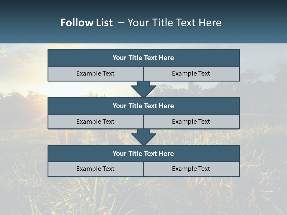 A Field Of Grass With The Sun Setting In The Background PowerPoint Template