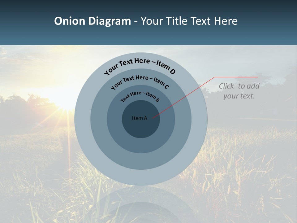 A Field Of Grass With The Sun Setting In The Background PowerPoint Template