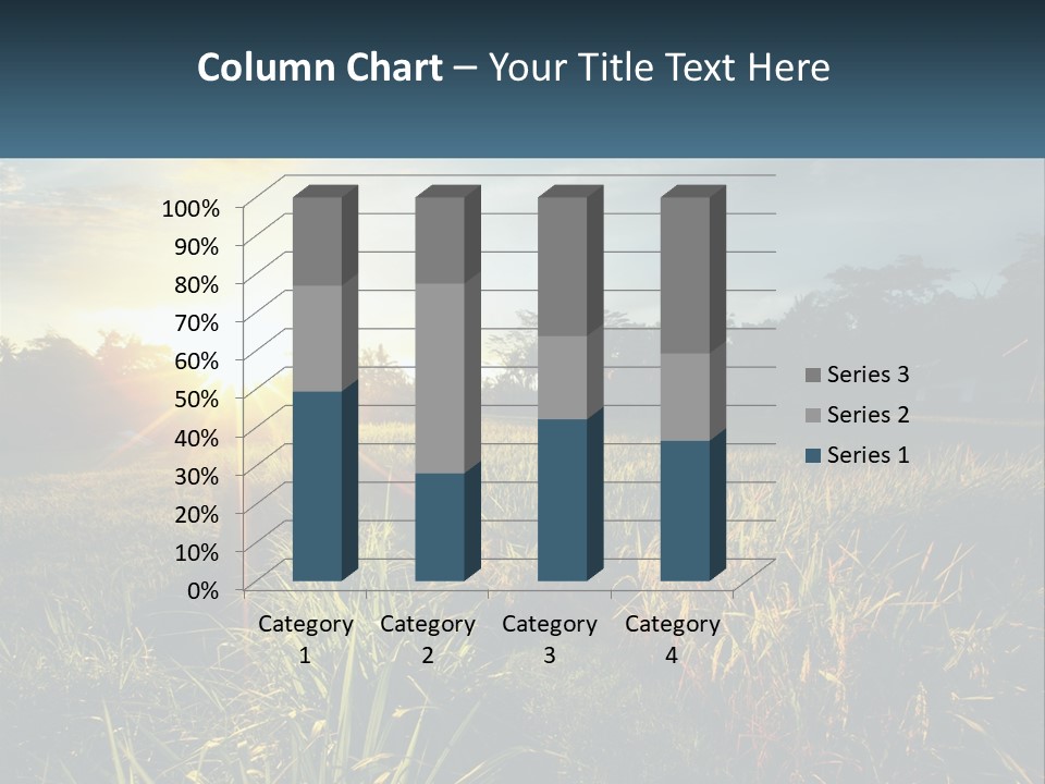A Field Of Grass With The Sun Setting In The Background PowerPoint Template