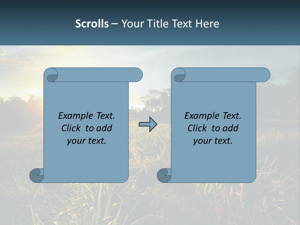 A Field Of Grass With The Sun Setting In The Background PowerPoint Template