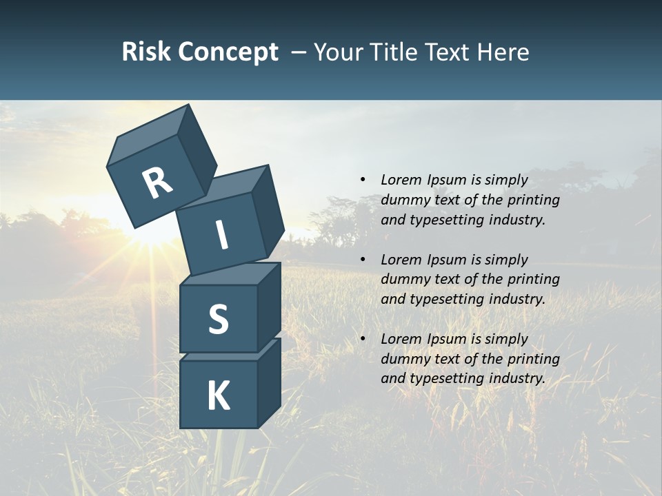 A Field Of Grass With The Sun Setting In The Background PowerPoint Template