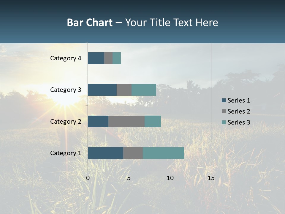 A Field Of Grass With The Sun Setting In The Background PowerPoint Template