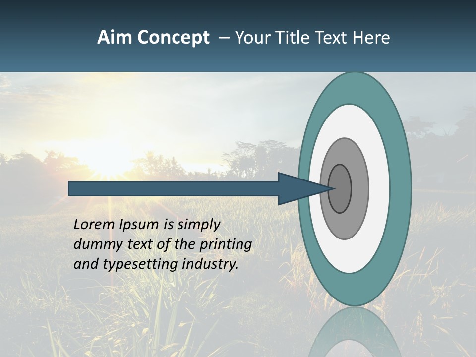 A Field Of Grass With The Sun Setting In The Background PowerPoint Template