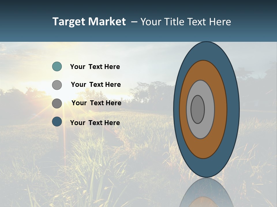 A Field Of Grass With The Sun Setting In The Background PowerPoint Template