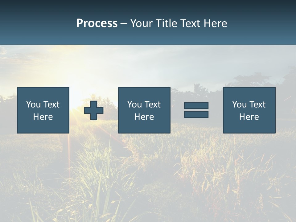 A Field Of Grass With The Sun Setting In The Background PowerPoint Template