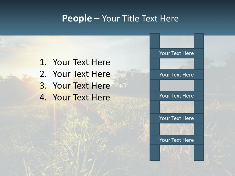 A Field Of Grass With The Sun Setting In The Background PowerPoint Template