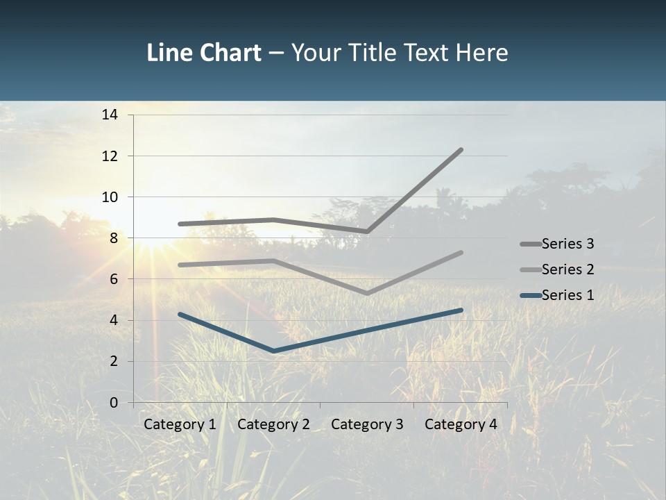 A Field Of Grass With The Sun Setting In The Background PowerPoint Template