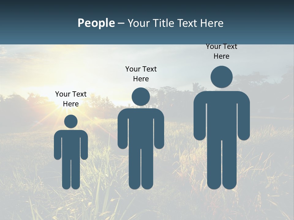 A Field Of Grass With The Sun Setting In The Background PowerPoint Template