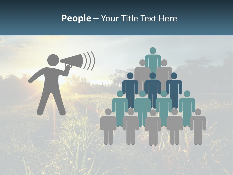 A Field Of Grass With The Sun Setting In The Background PowerPoint Template