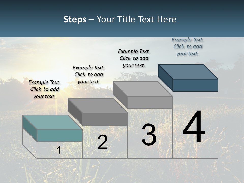A Field Of Grass With The Sun Setting In The Background PowerPoint Template