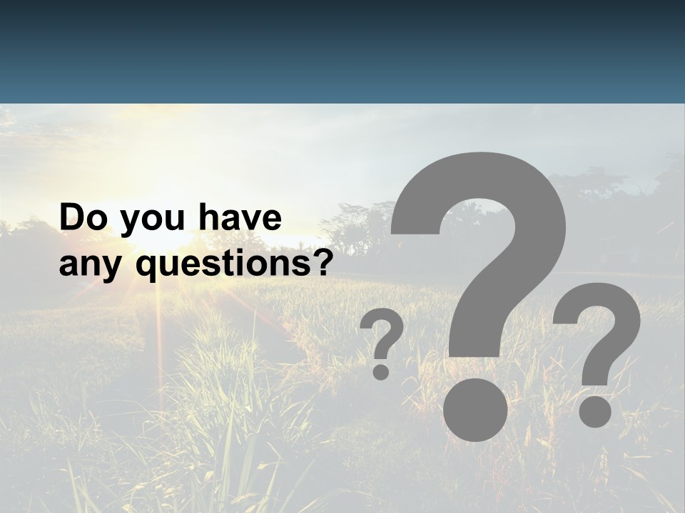 A Field Of Grass With The Sun Setting In The Background PowerPoint Template