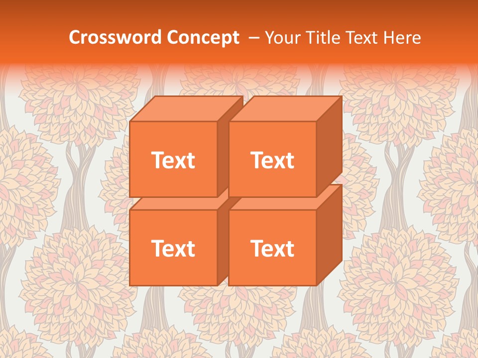 A Tree With Orange Leaves On A Blue Background PowerPoint Template