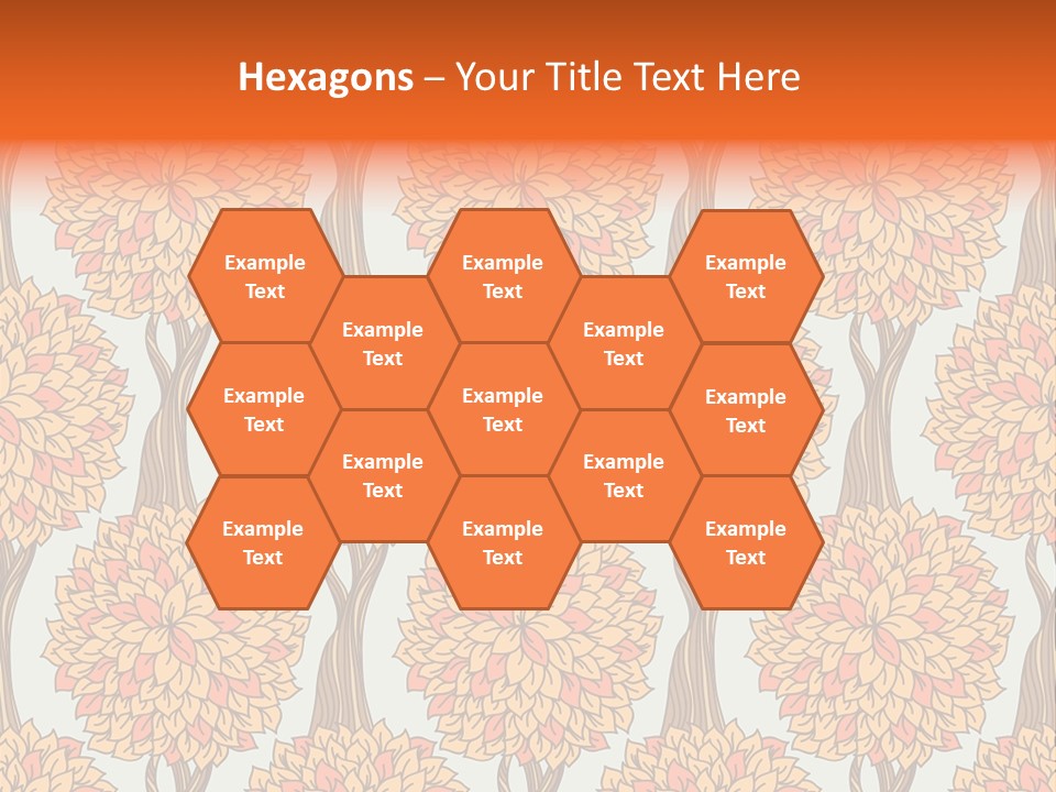 A Tree With Orange Leaves On A Blue Background PowerPoint Template
