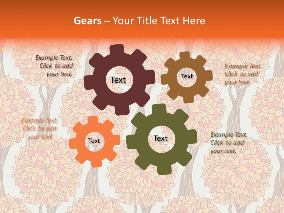 A Tree With Orange Leaves On A Blue Background PowerPoint Template
