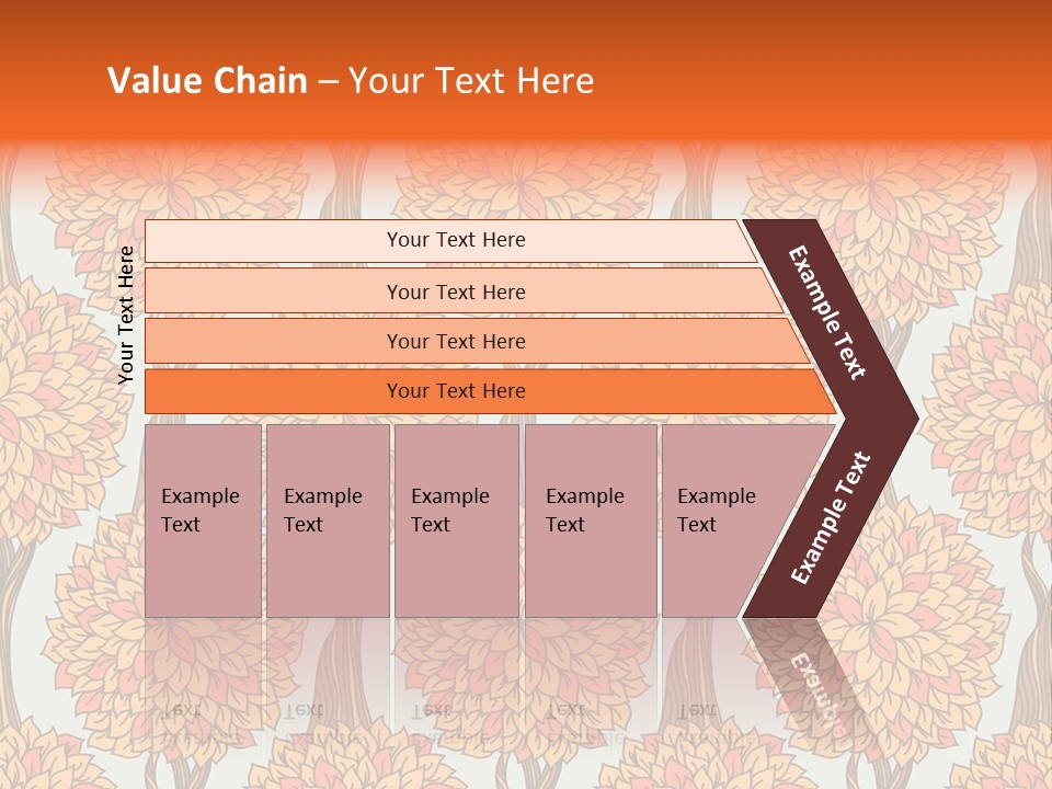 A Tree With Orange Leaves On A Blue Background PowerPoint Template