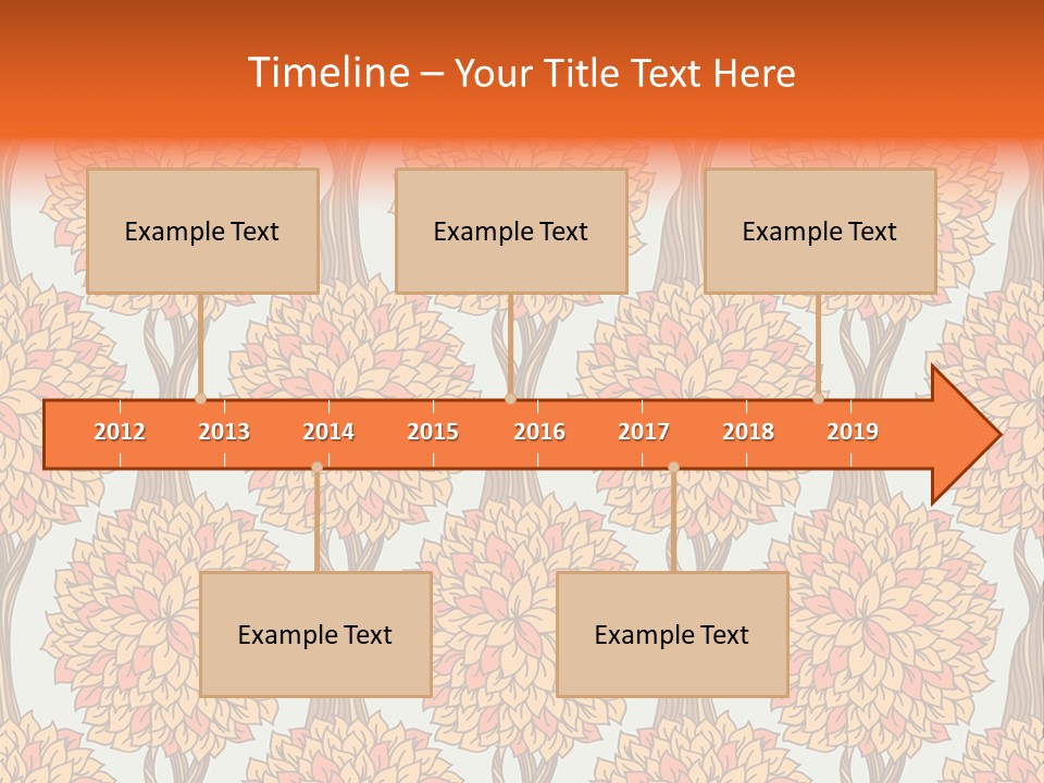 A Tree With Orange Leaves On A Blue Background PowerPoint Template